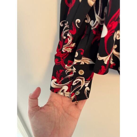 Dana Buchman Women’s Black, Red, Gold button down size XL NWT - Picture 4 of 6